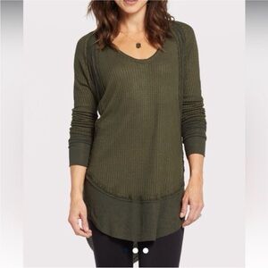 Free People | Women’s Catalina Thermal Olive Green Top Size S